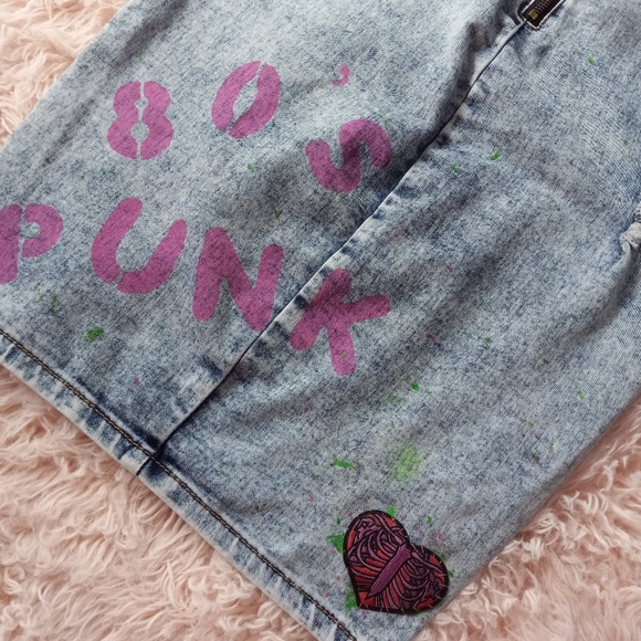 Nicki Minaj retro 80s aesthetic acid washed custom punk skirt- SOLD@hosted store - Picture 10 of 16